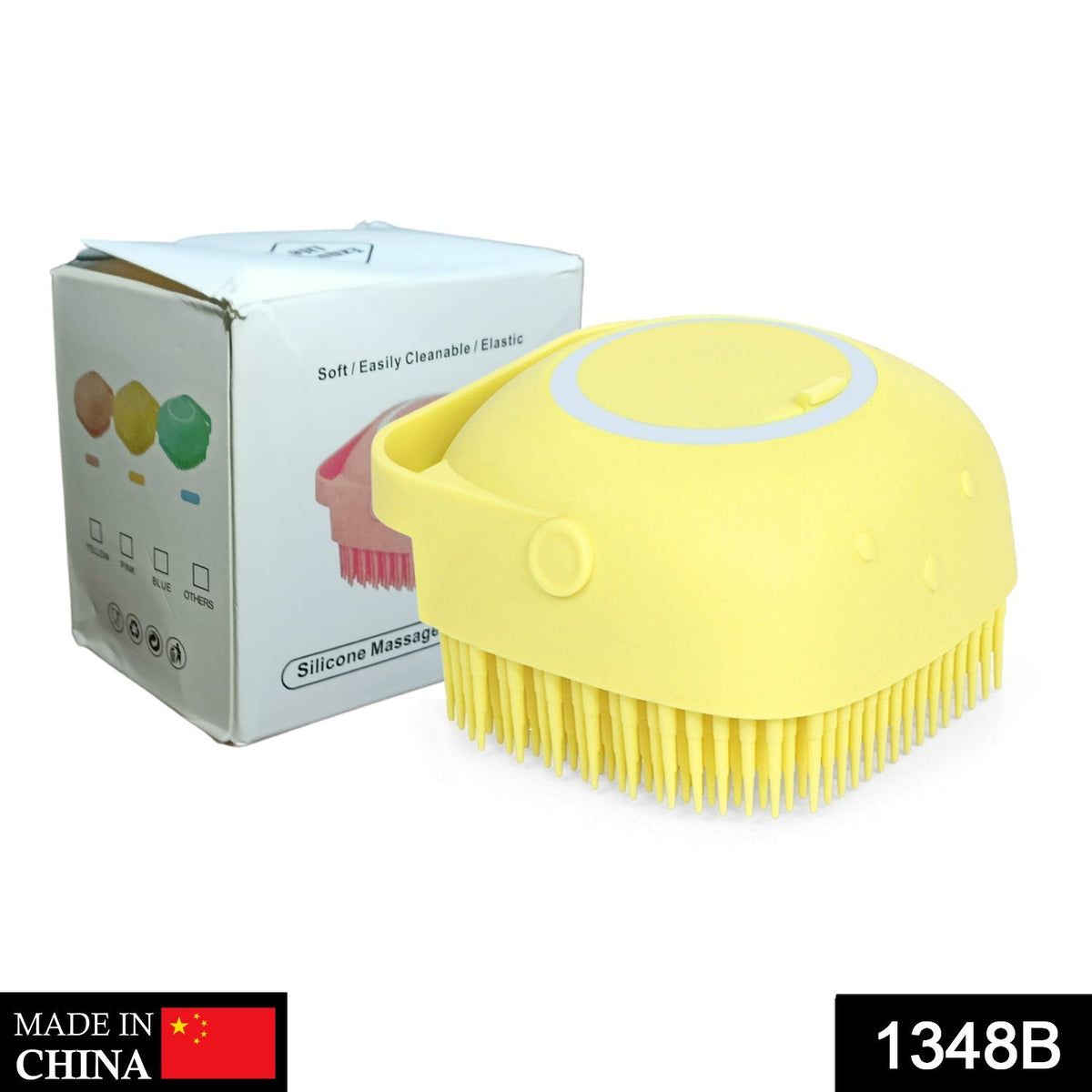 Silicone bath brush with built-in shampoo dispenser for a refreshing cleanse. Main image