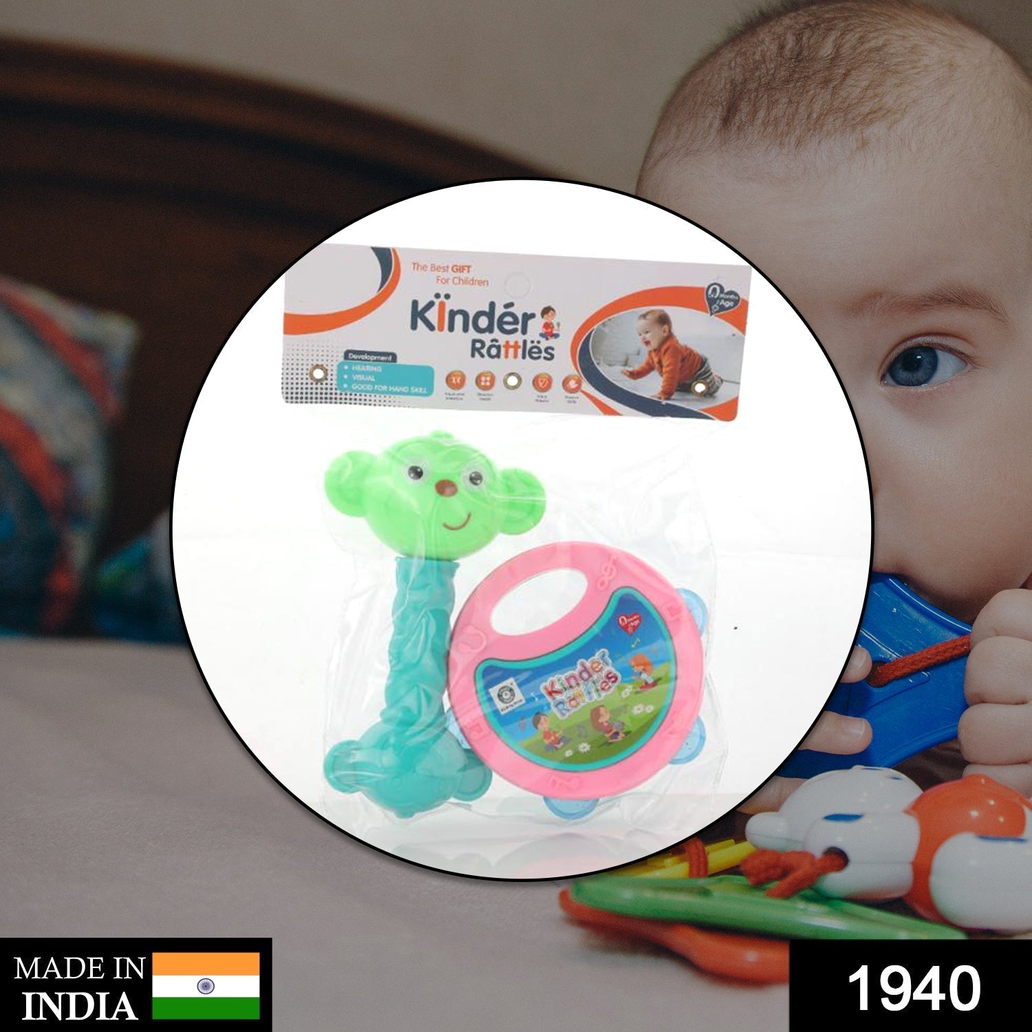 Baby Rattle Set – 2 Pcs Engaging Infant Sensory Toy Gift | Aditi Secondary image