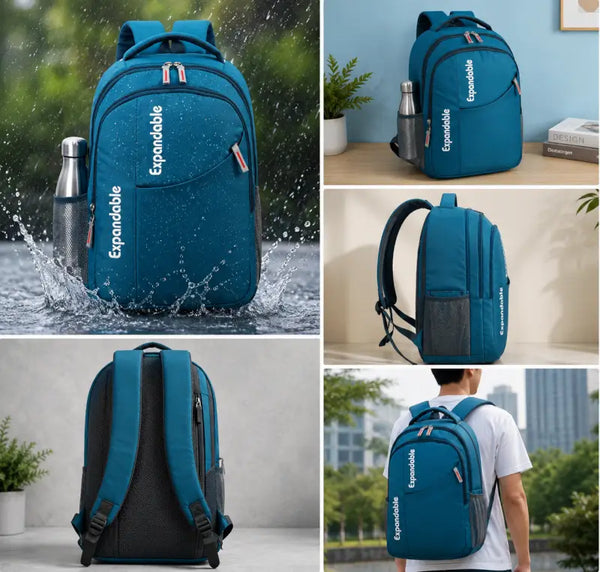 35L Expandable Laptop Backpack – Large Polyester Work & College Bag for Men, Women, Students & Office Use