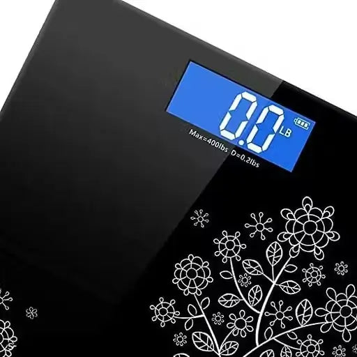 Digital Tempered Glass Weighing Scale – Flower Design LCD Secondary image