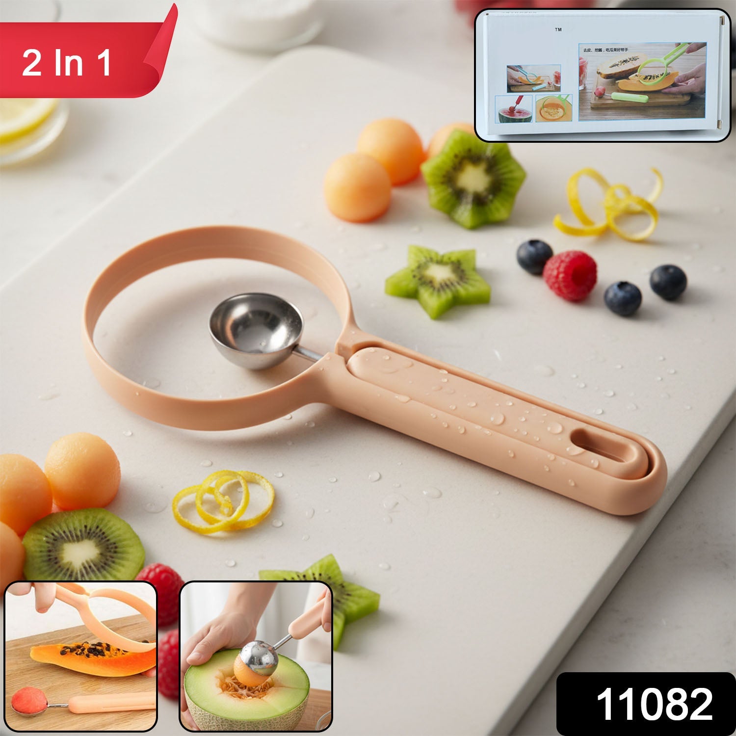 Fruit Scooper and Cutter Tool – Dual-Function Kitchen Essential Secondary image