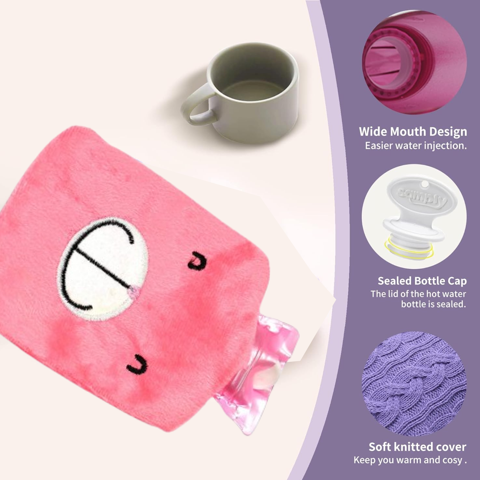 Pink Hot Water Bag – Pain Relief & Warmth | Velvet Wellness Secondary image