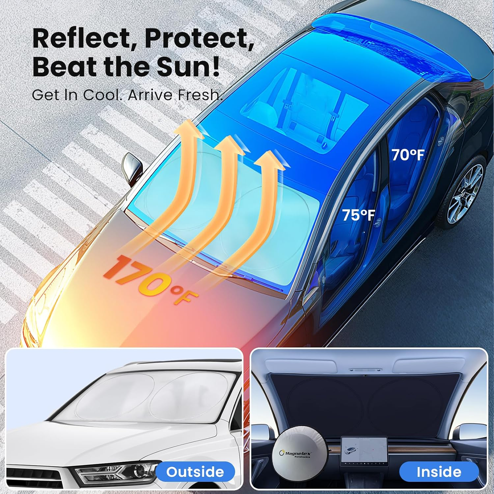 Car Windshield Sunshade – Foldable Heat Protection | Velvet Wheels Secondary image
