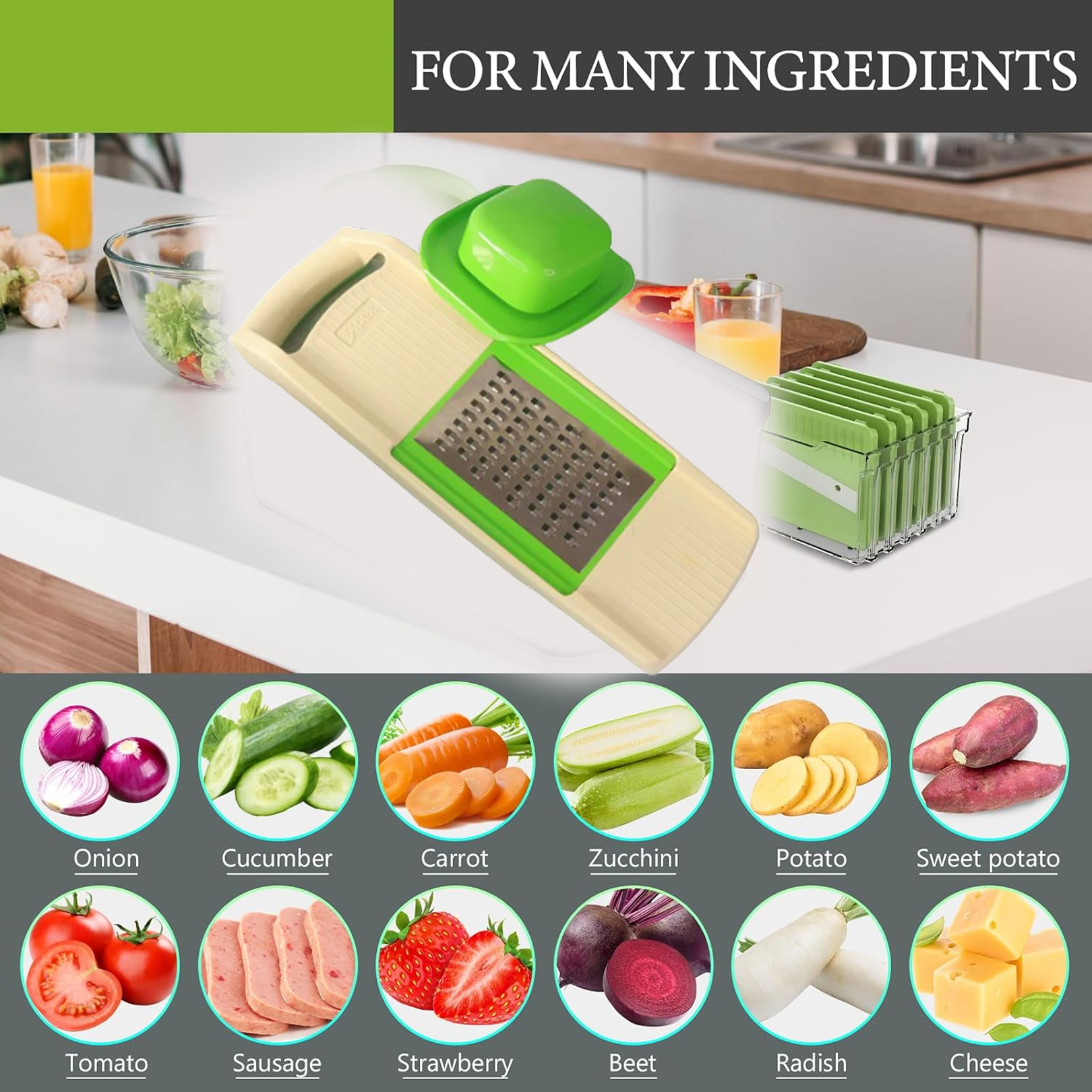 6-in-1 Vegetable Slicer – Multipurpose Kitchen Cutter with SS Blades Secondary image