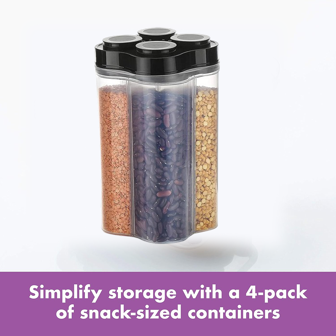 4 Section Food Storage Container – Airtight Plastic Jar | Organivo Secondary image