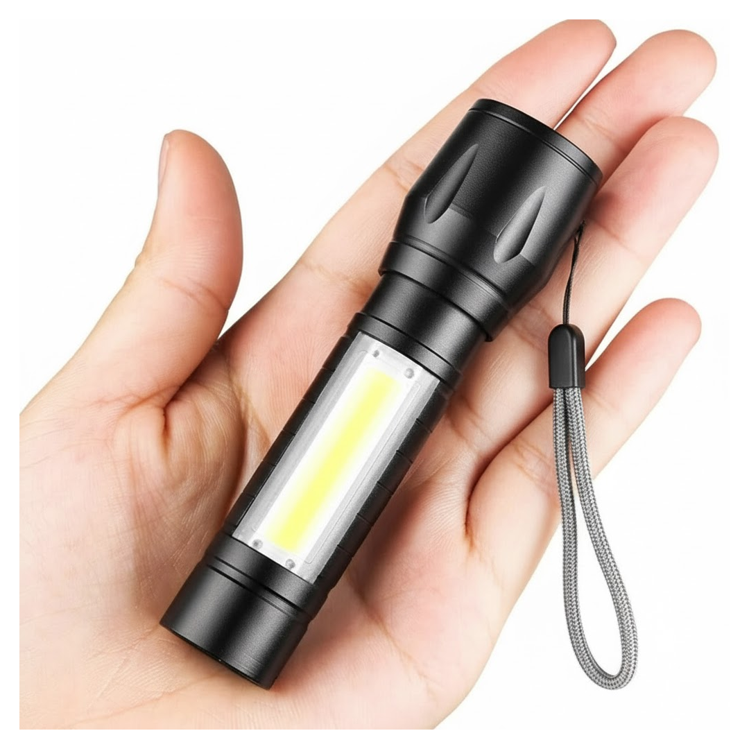 Rechargeable LED Flashlight from Indo Glow, showcasing its compact design. Main image