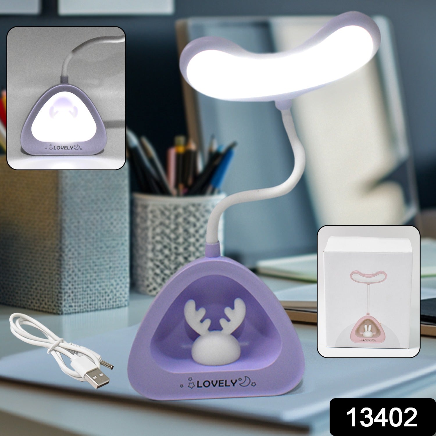 LED Desk Light – Eye-Caring USB Rechargeable Lamp | Voltronic Secondary image