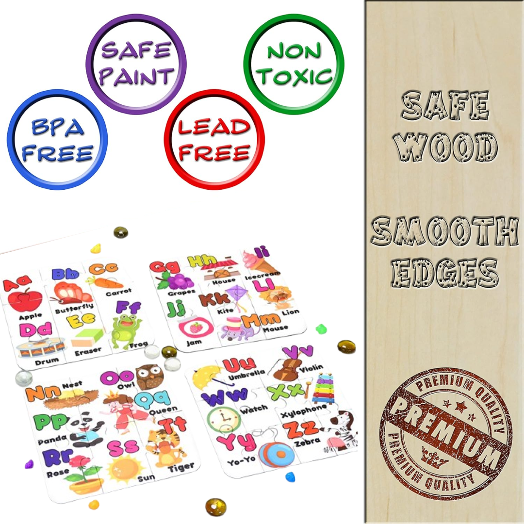 ABC Jigsaw Puzzle – 4 Pack Educational Toy for Kids | Puzzlica Secondary image
