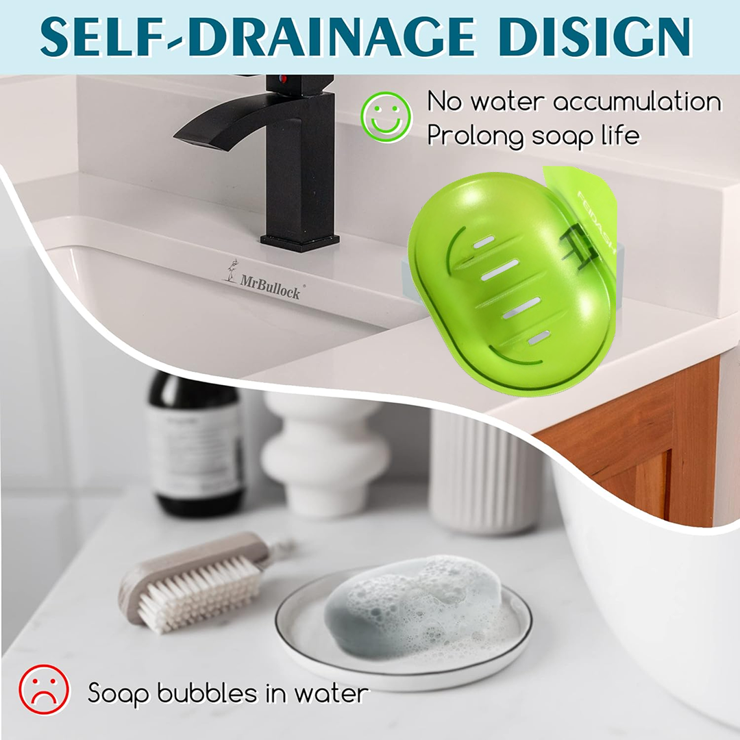 Plastic Soap Dish – Wall Mounted Self-Adhesive | VelvetBubbles Secondary image