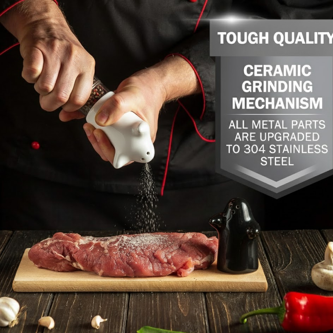 Ceramic Salt and Pepper Shakers – Modern Couple Design | Tidy Table Secondary image