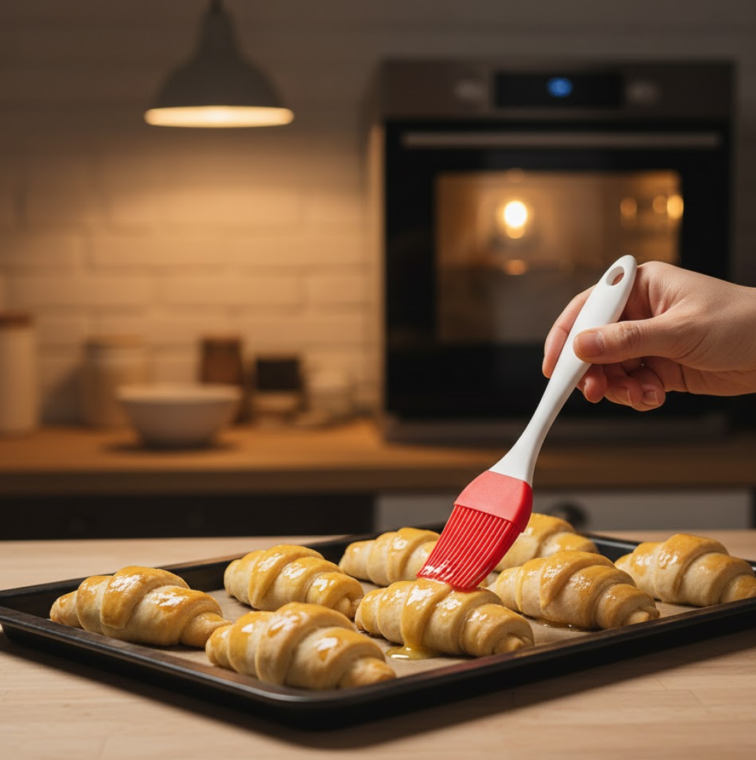 Vibrant multicolor silicone baking tool set displayed on a clean white background. Main image