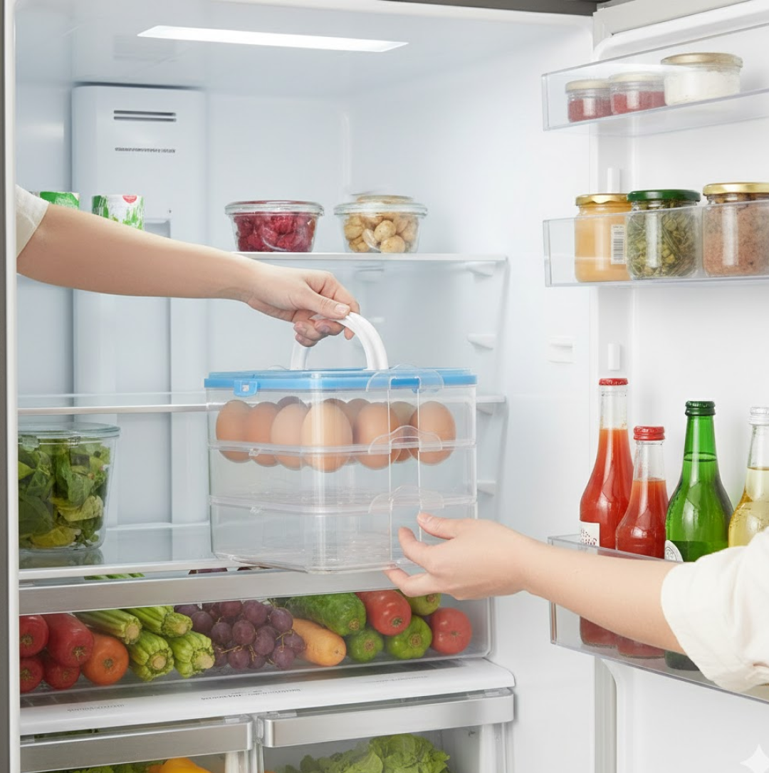 Refrigerator Egg Storage Box – 36-Grid, 3-Layer | Organivo Secondary image