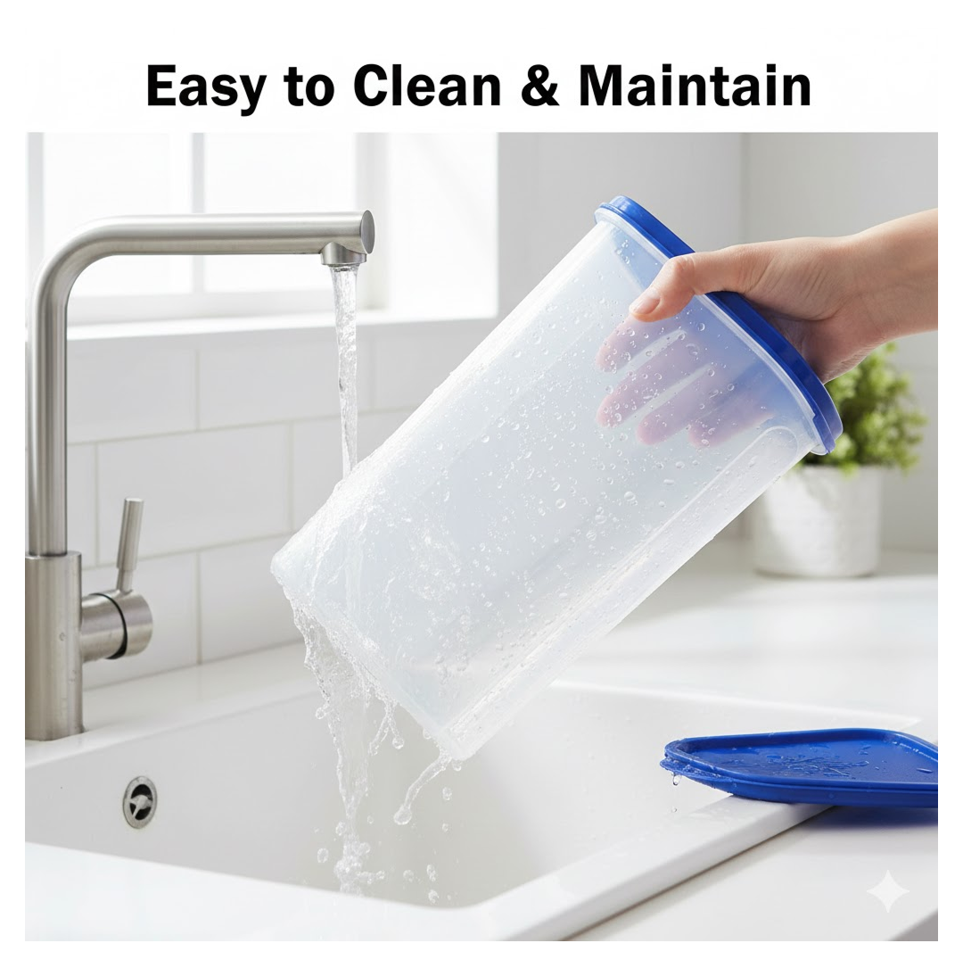 Single 2000ml transparent airtight food storage container by Organivo. Main image
