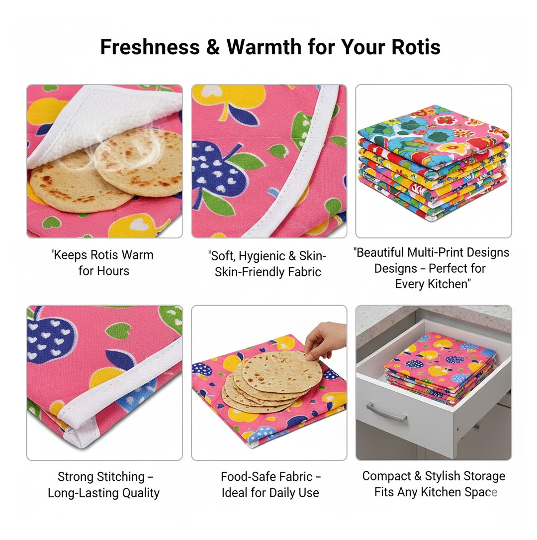 Roti Cover – Square Cotton for Fresh Chapatis | Tidy Table Secondary image