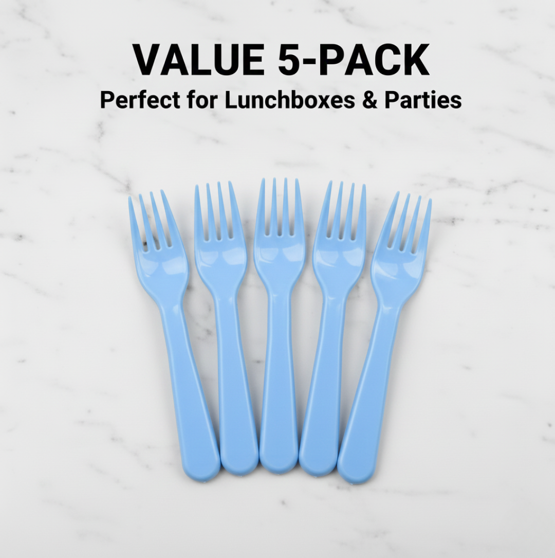 Reusable Plastic Forks – 5-Piece Heavy Duty Set | Serve Stellar Secondary image