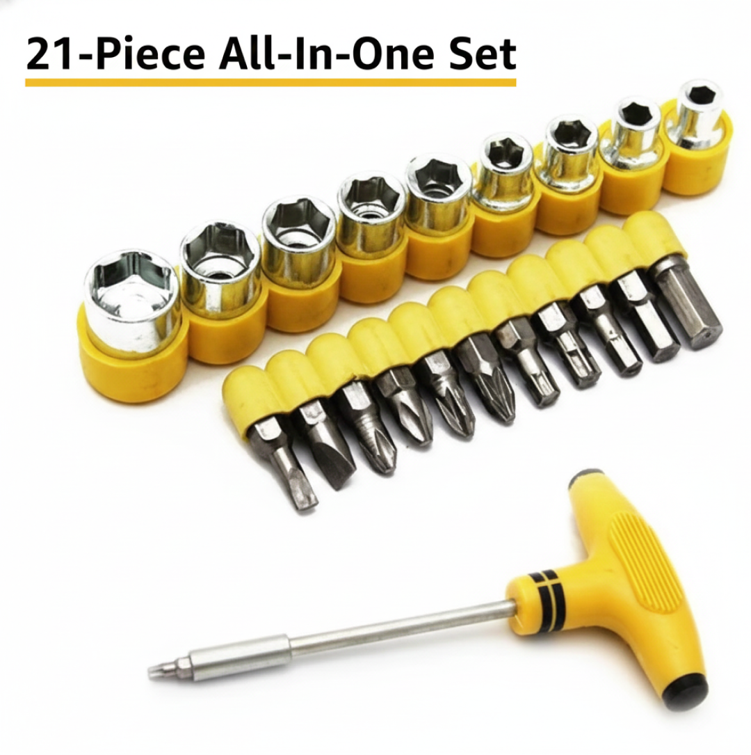 Ratchet Socket Set – 21-Piece T-Shape Tools | XcelCraft Secondary image