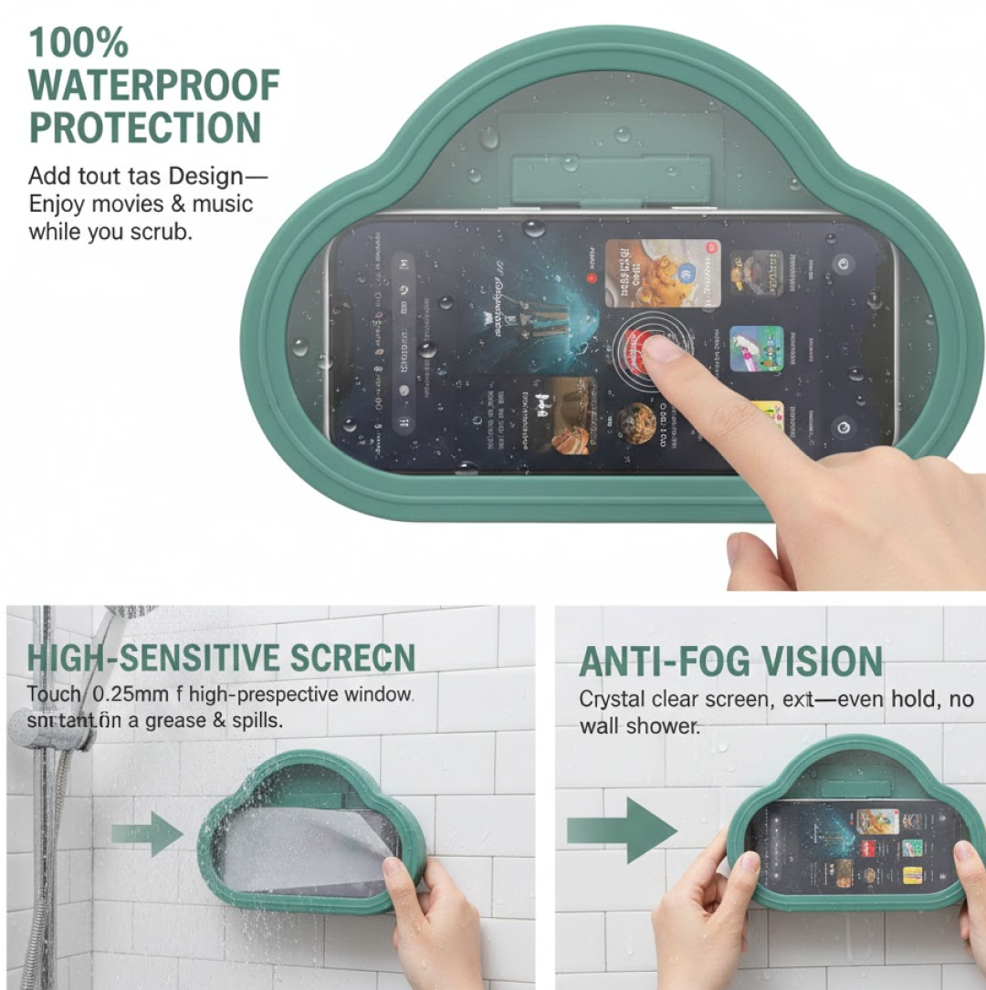 Waterproof Mobile Stand – 360° Rotation & Shower Mount | PHOBIA Secondary image