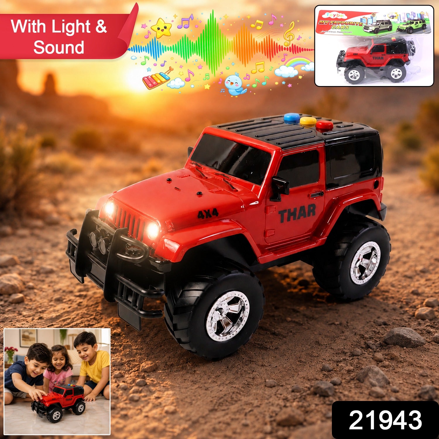 Kids Hunter Off-Road Toy Jeep – Light & Sound for Adventures Secondary image
