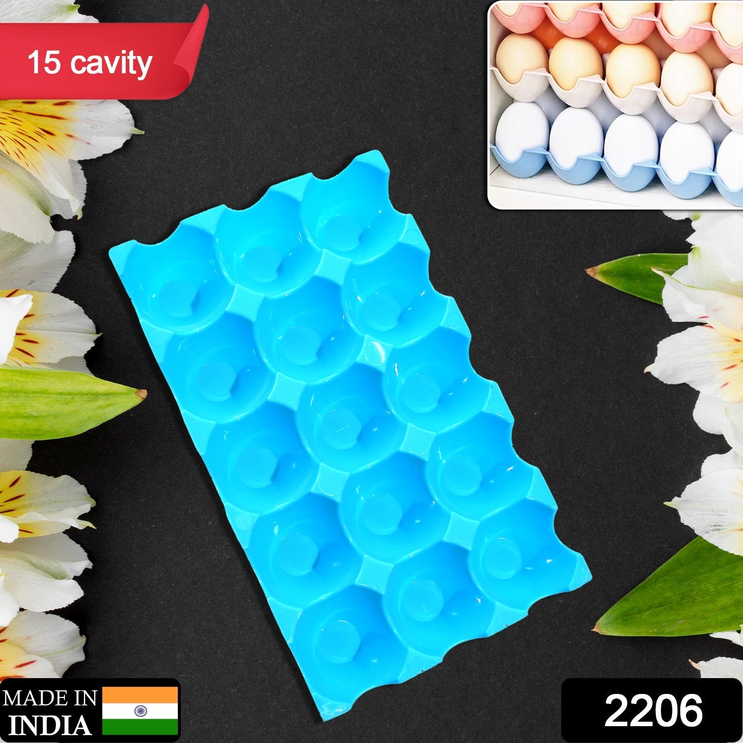 15 Egg Storage Tray – Stackable Refrigerator Organizer | Organivo Secondary image