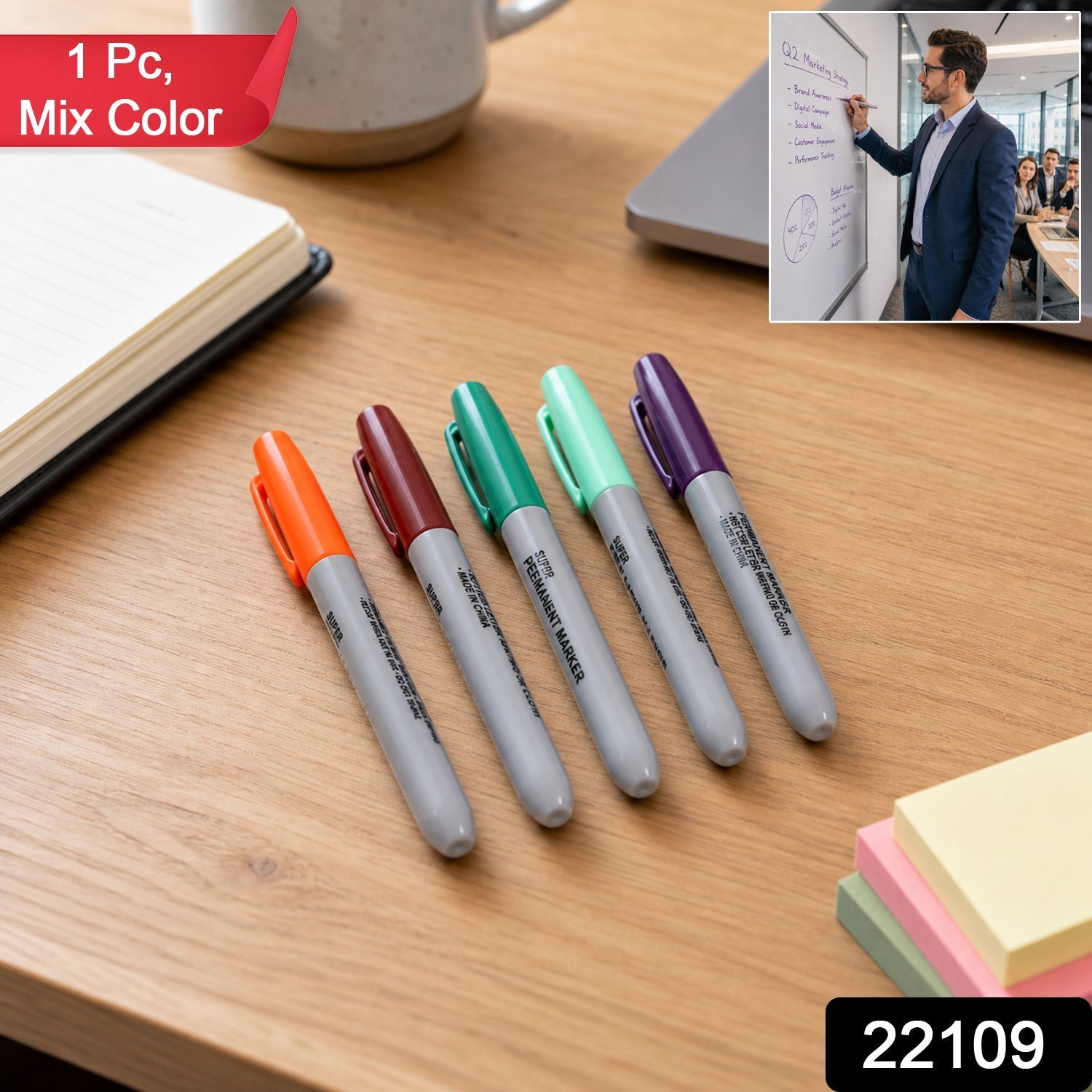 Permanent Marker – Waterproof, Quick-Dry Multicolor Writing Pen Secondary image