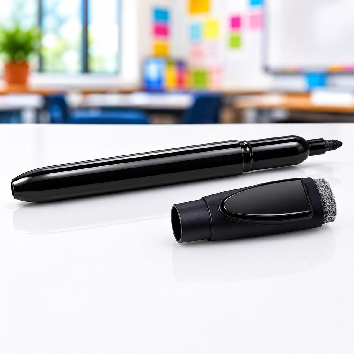 Mix color dry erase marker with built-in eraser cap suitable for office and school. Main image
