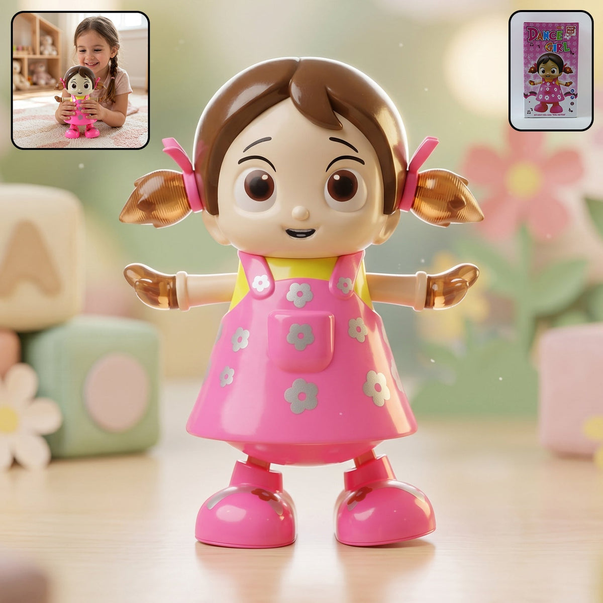 Colorful dancing girl musical light toy with flashing lights Main image