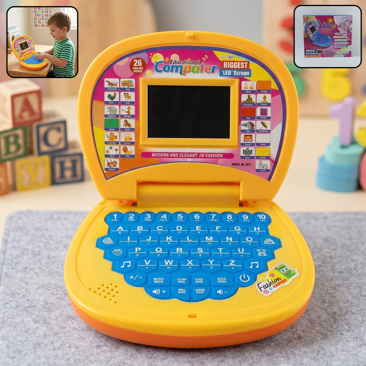 Kids educational laptop with colorful design for learning Main image