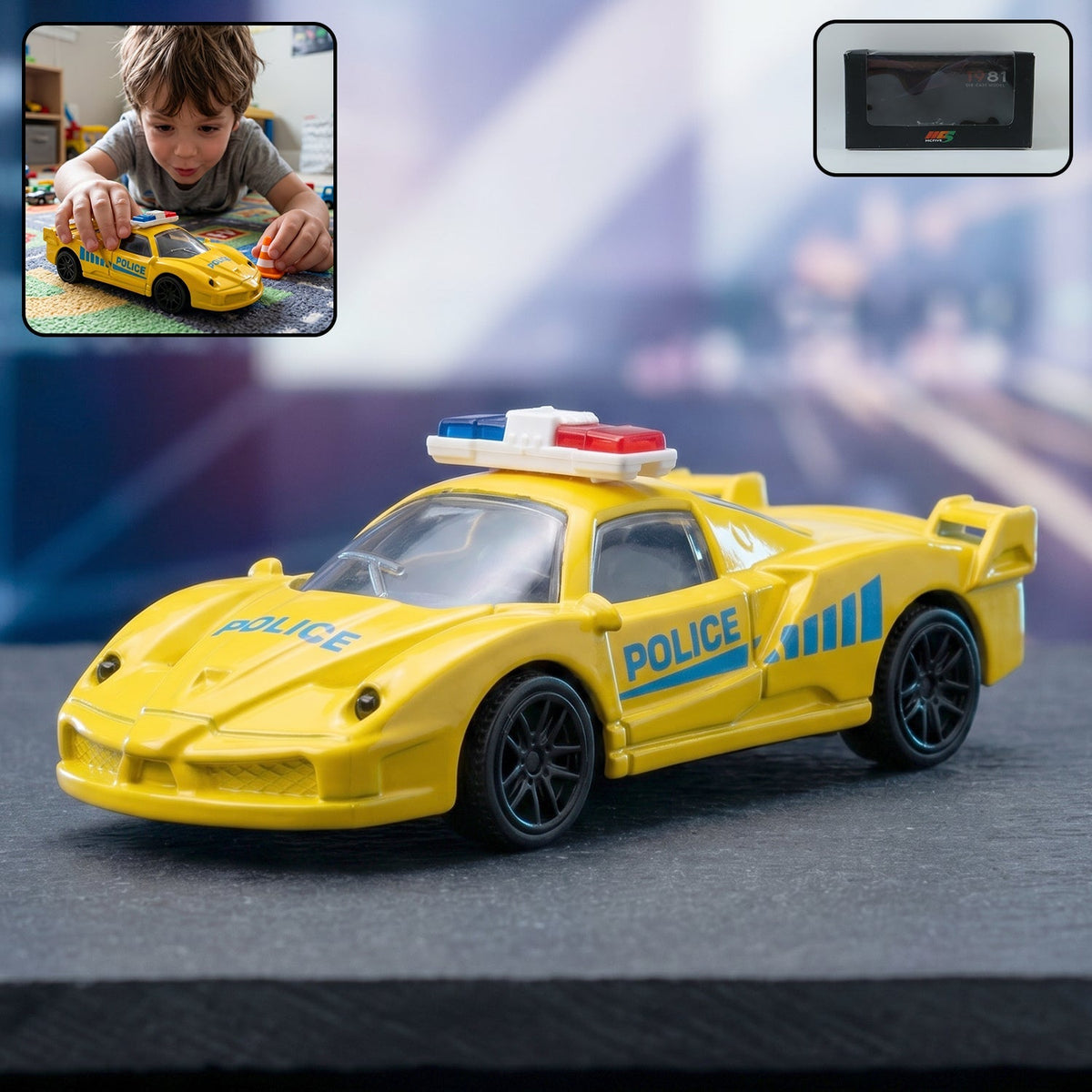 Police design mini toy car for kids Main image