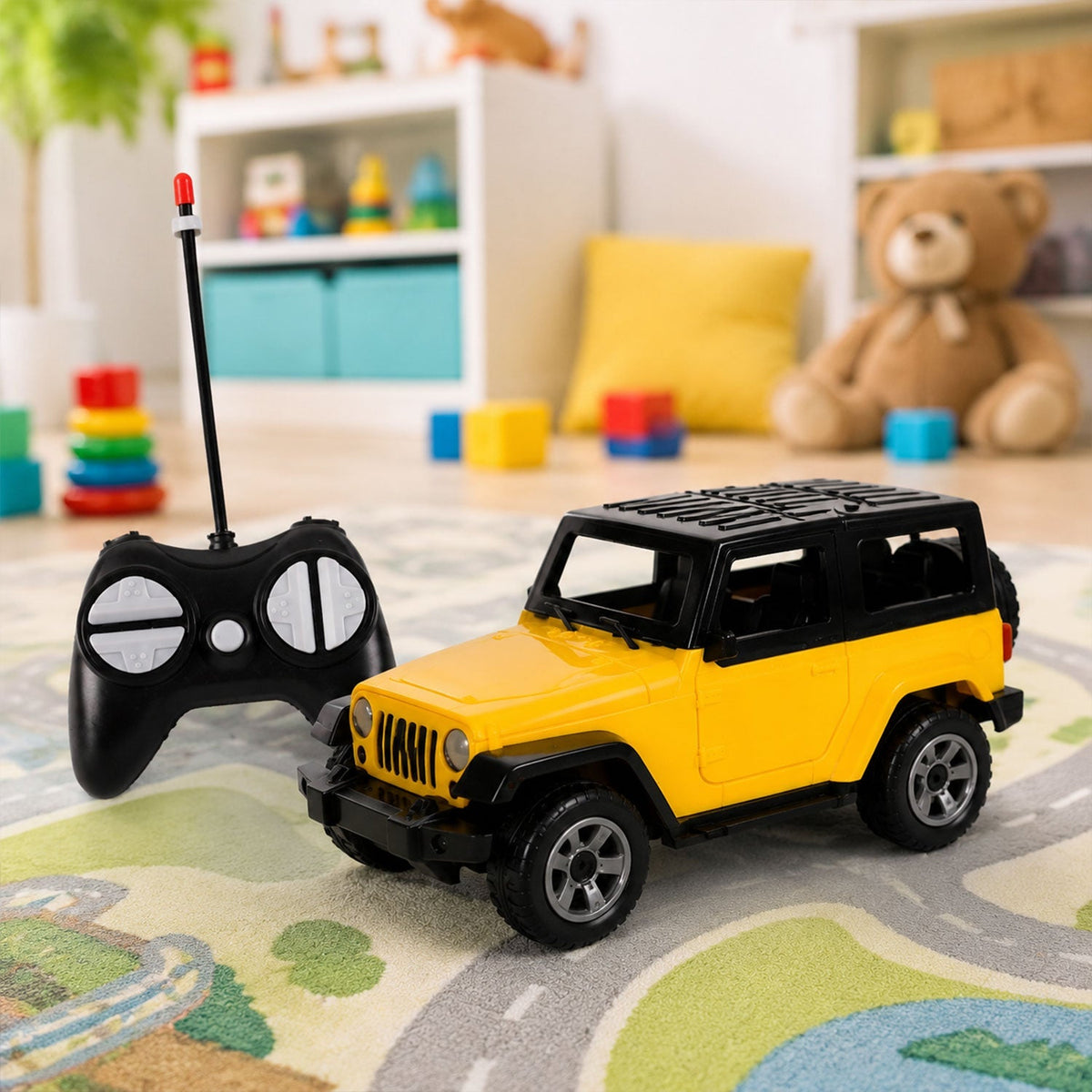 Yellow remote control 4x4 off-road jeep toy car for kids Main image