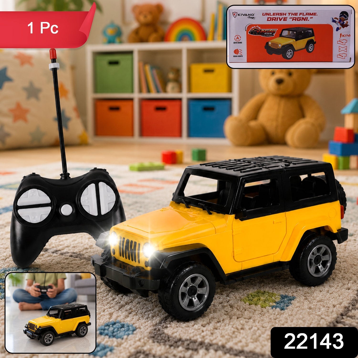 Remote Control 4x4 Off Road Jeep Toy Car – Rugged & Easy to Control Secondary image