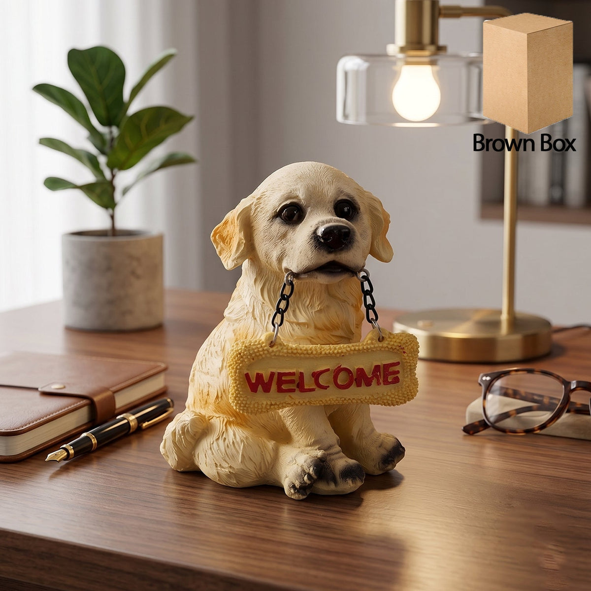 Cute dog welcome statue decorative showpiece for home entrance Main image