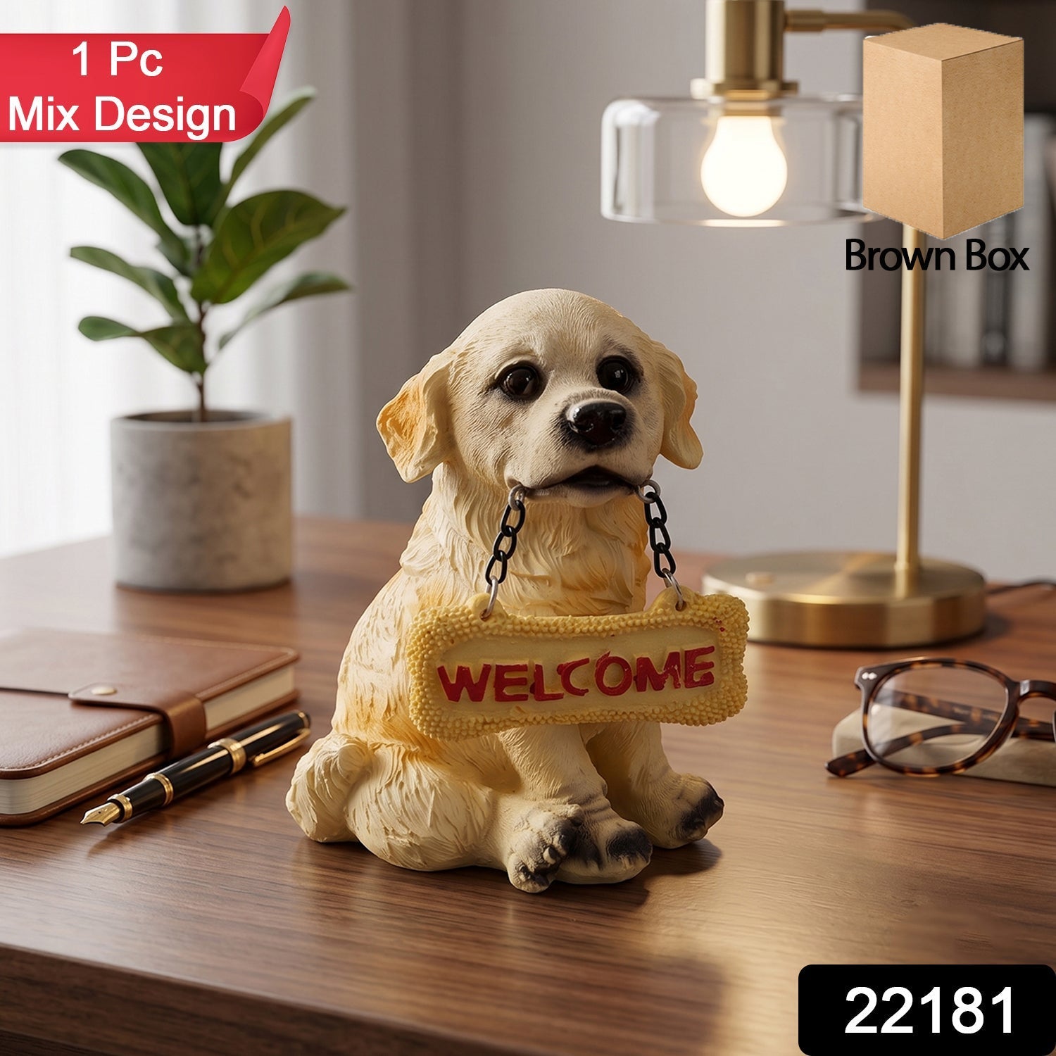 Dog Welcome Figurine – Charmingly Hand-Painted Home Decor Secondary image