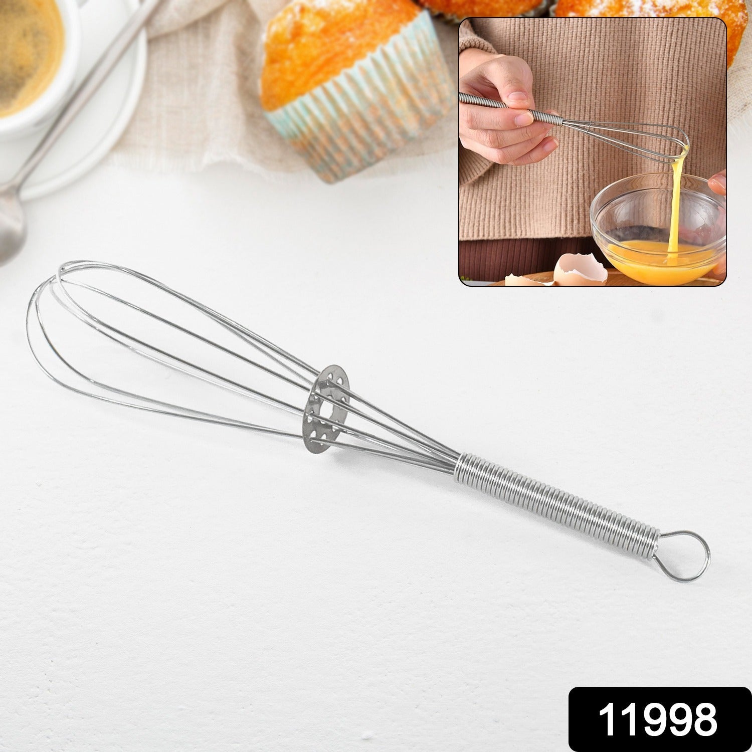Kitchen Whisk – 16cm Stainless Steel Non-Scratch Hand Tool Secondary image