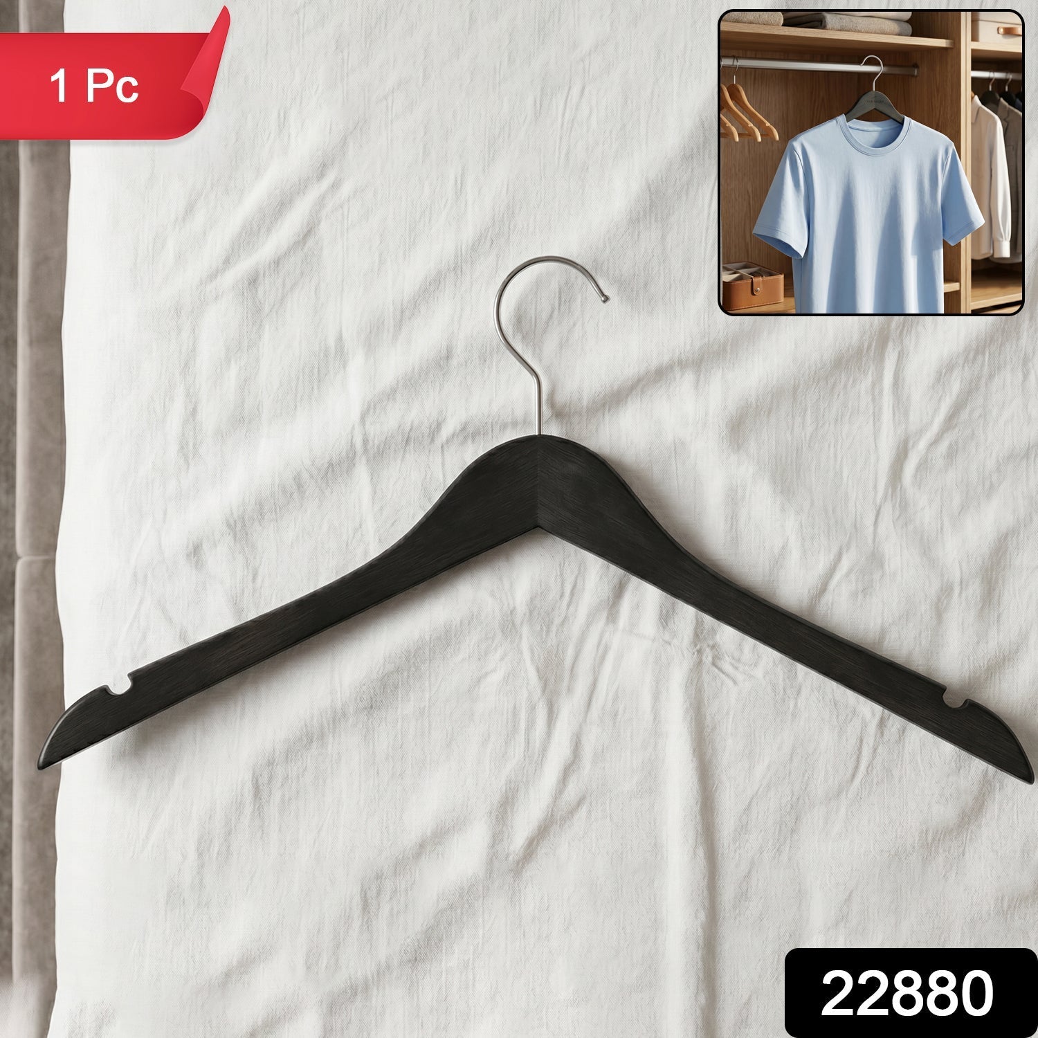 Premium Cloth Hanger – Durable Non-Slip with Metal Hook for Wardrobe Secondary image