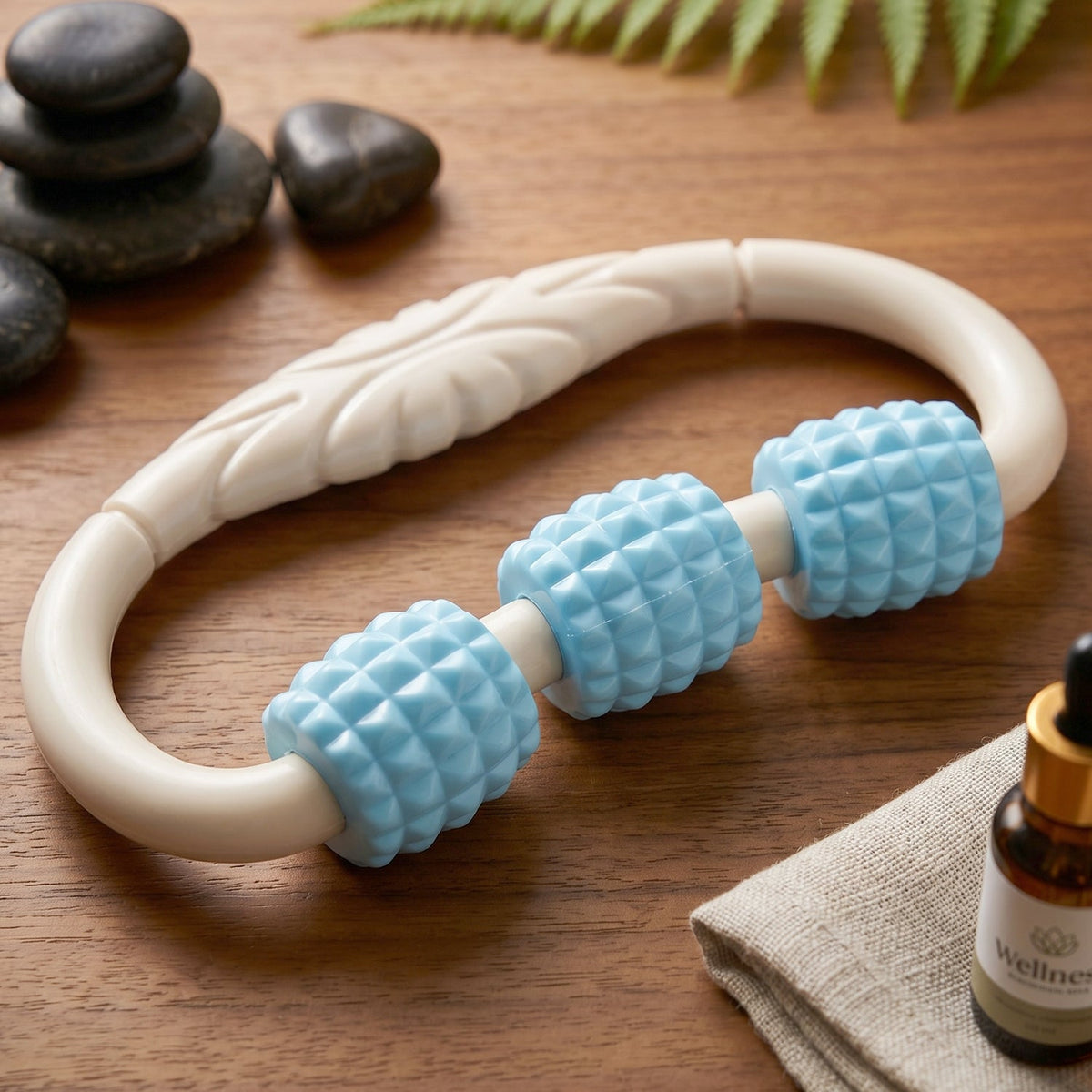 Handheld 3 roller body massager for muscle relaxation Main image