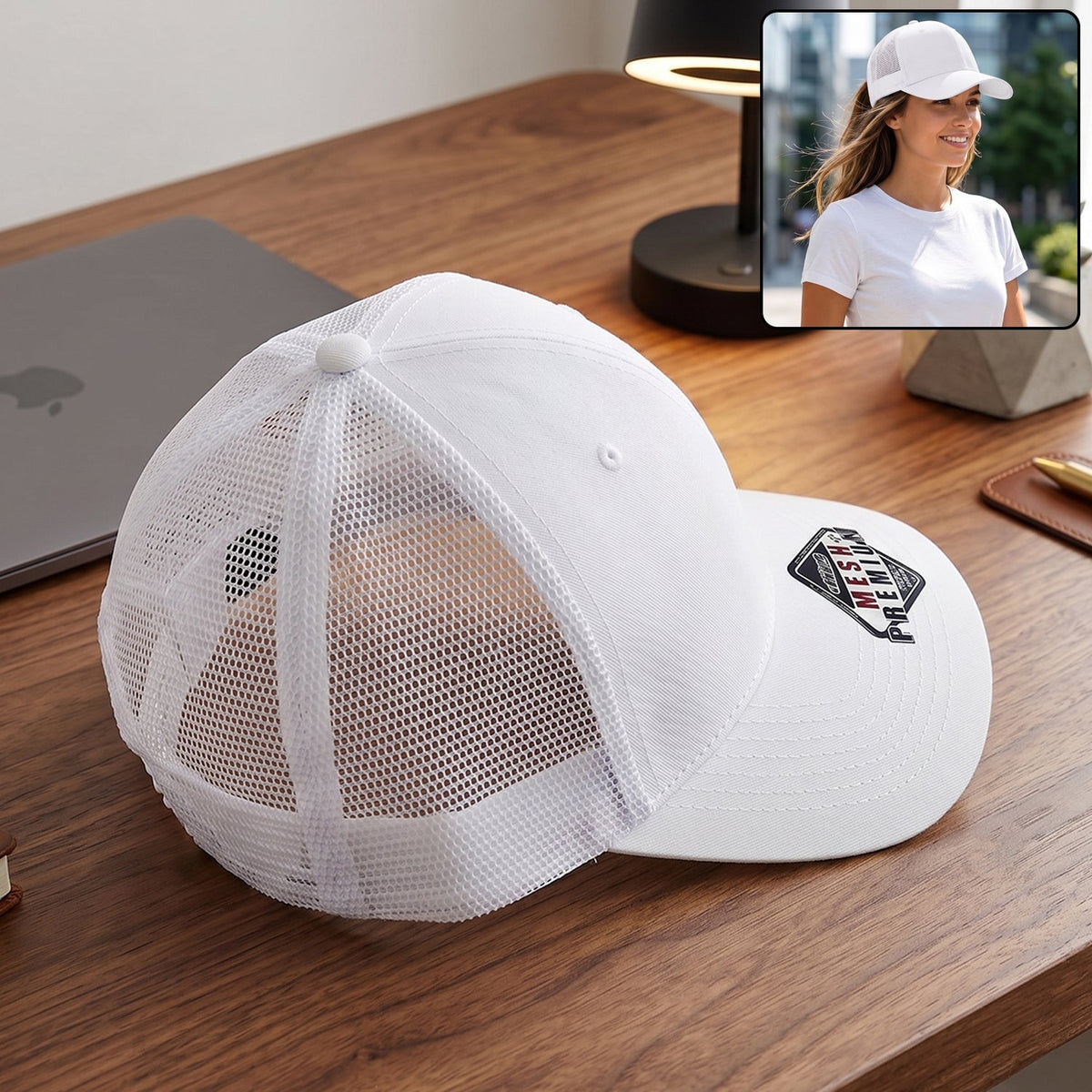 Stylish breathable mesh trucker baseball cap for men and women Main image