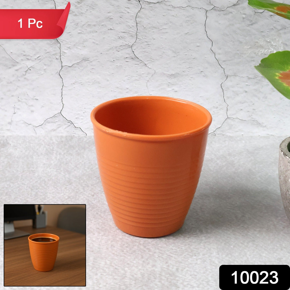 Durable plastic small drinking glass with tapered shape on white background Main image