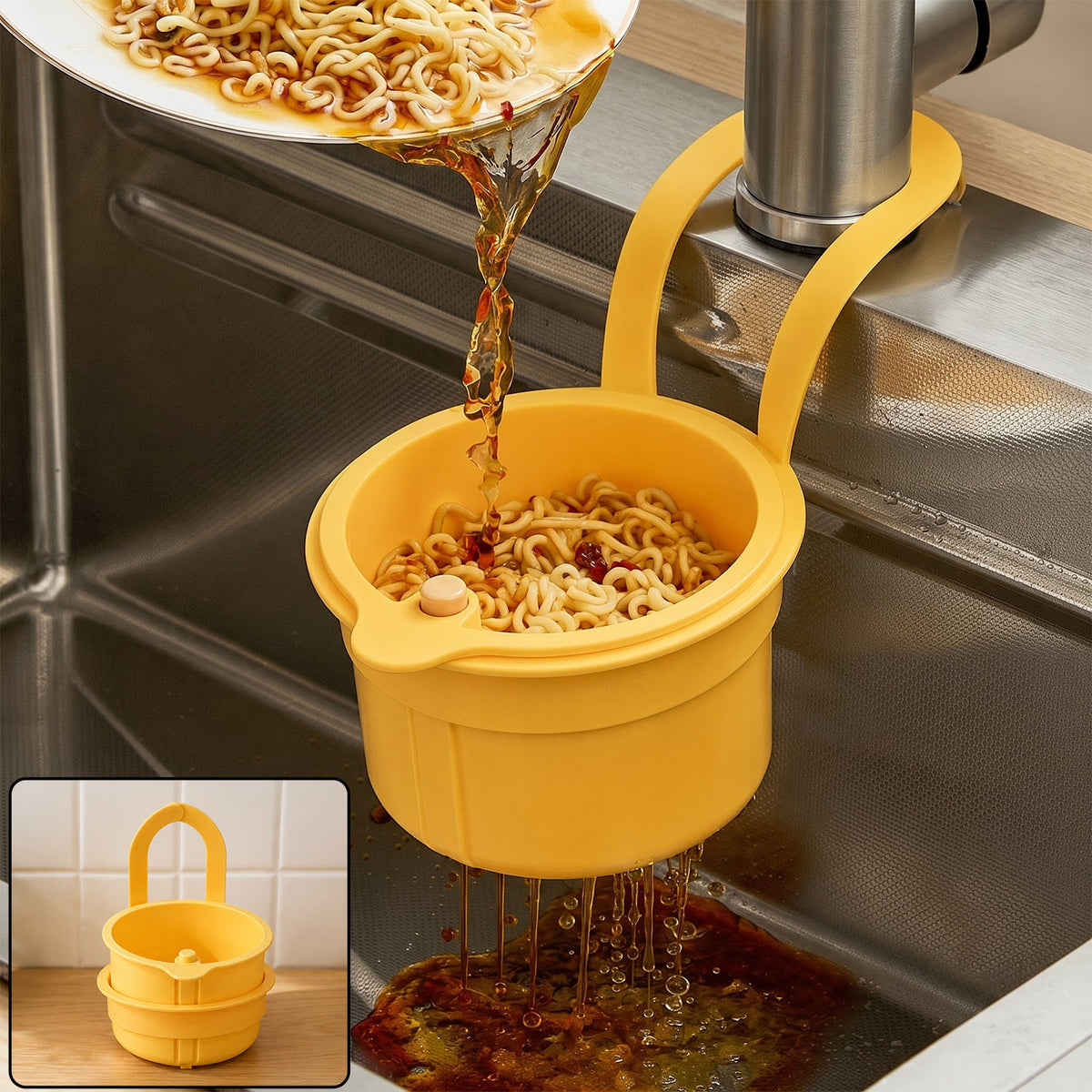 Plastic hanging kitchen sink drain basket clean product image without SKU Main image