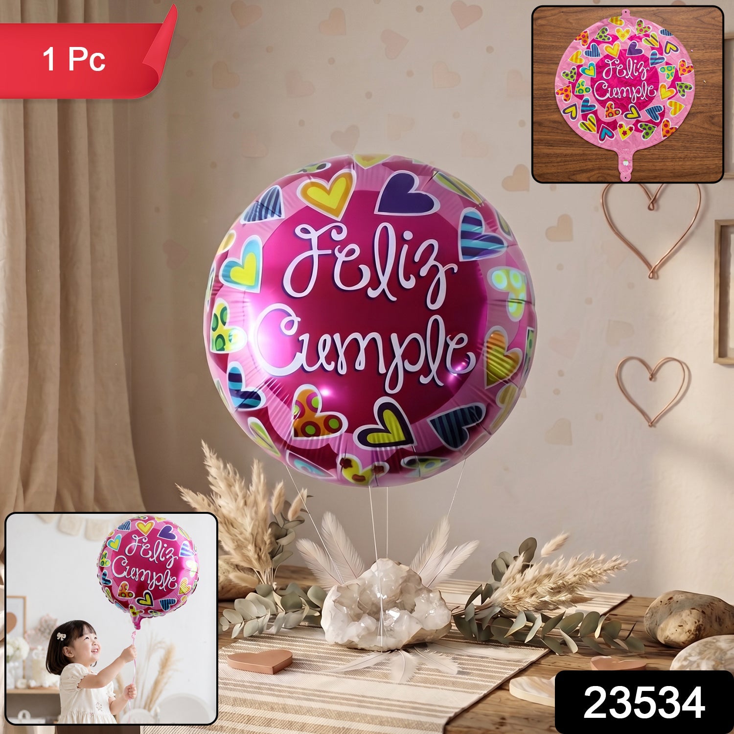 Feliz Cumple Foil Balloon – Bright Colorful Birthday Decor Secondary image