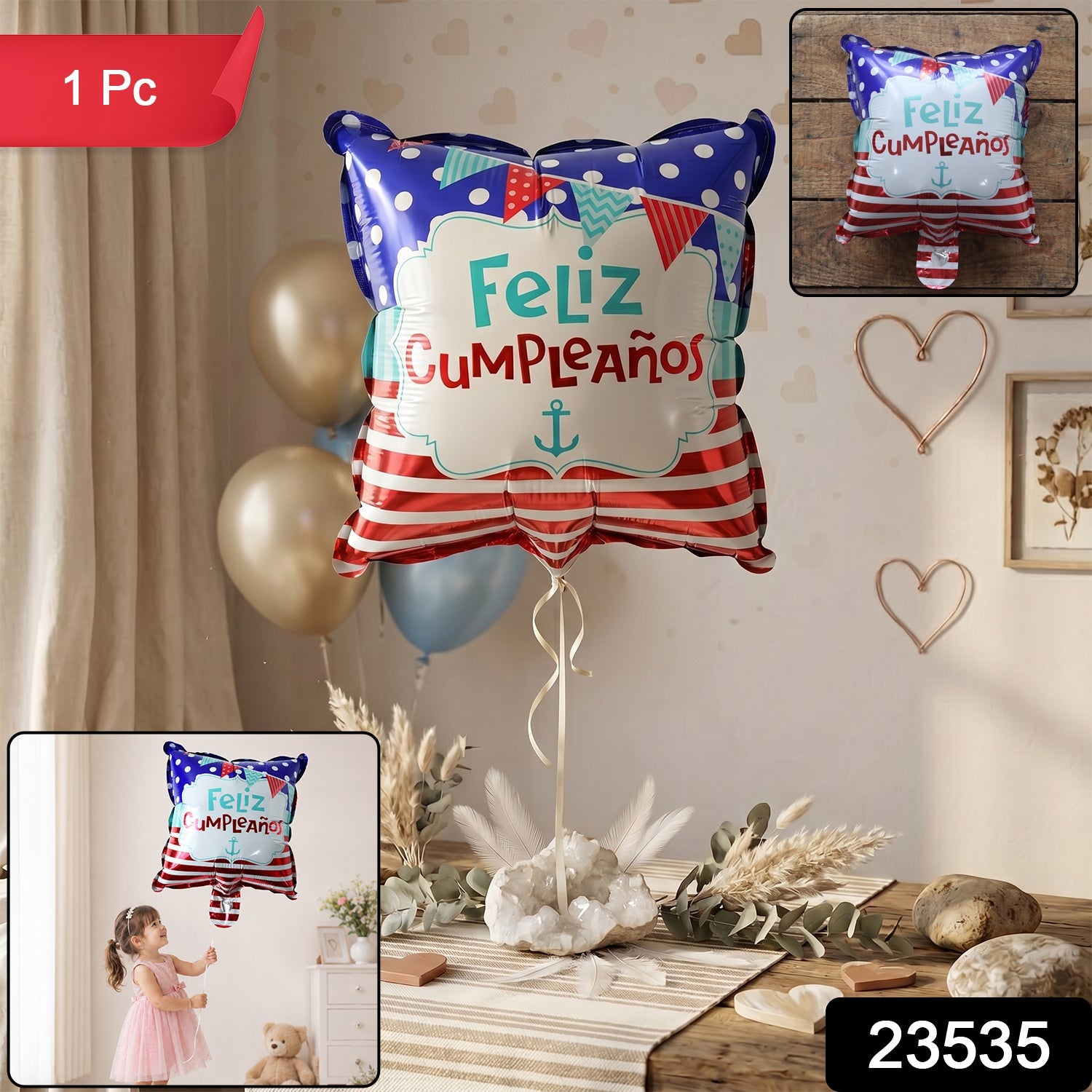 Feliz Cumpleanos Foil Birthday Balloon – Bright Party Decor Secondary image