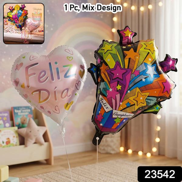 Colorful celebration foil balloon for kids' parties