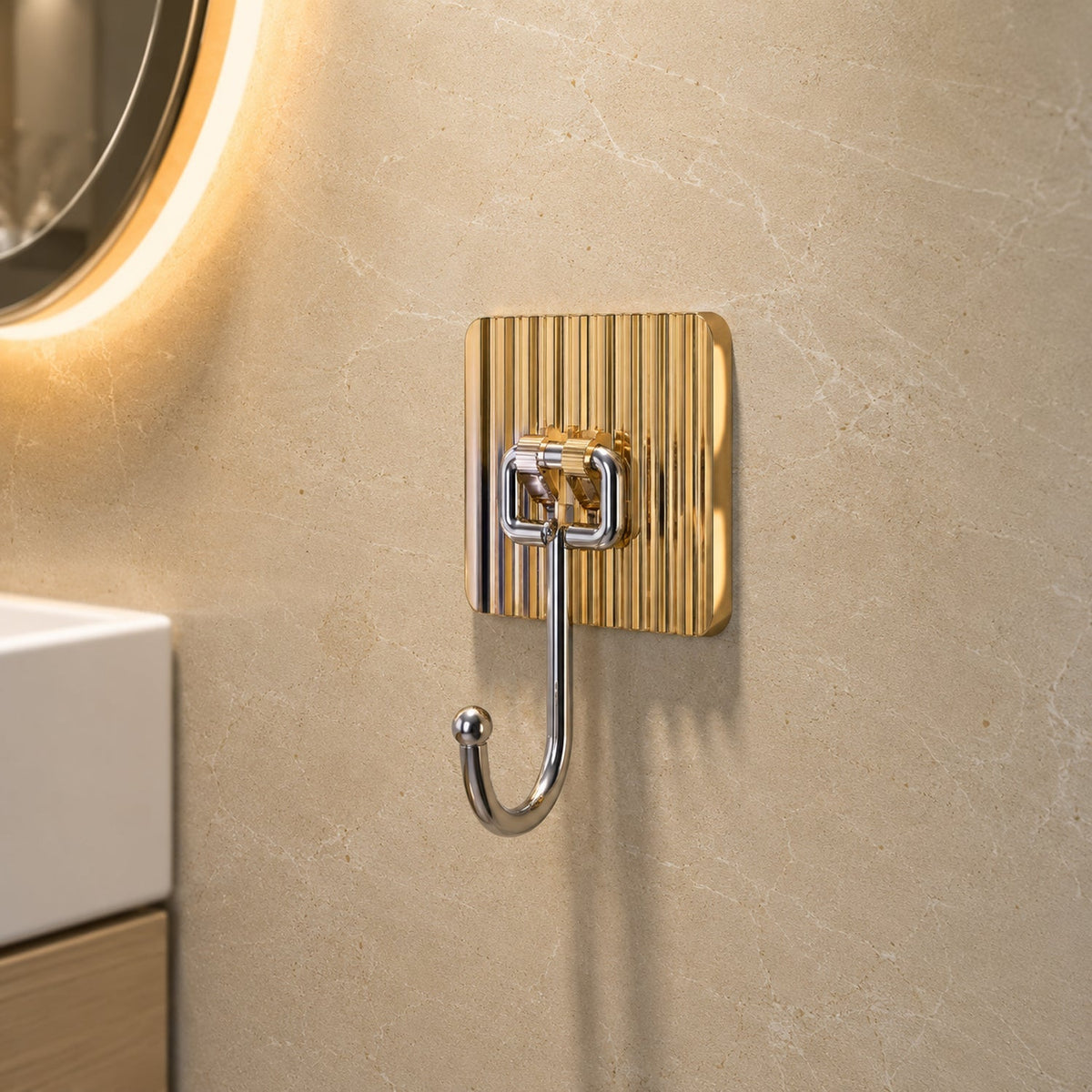 Self adhesive wall hook sticky supporting keys and towels Main image