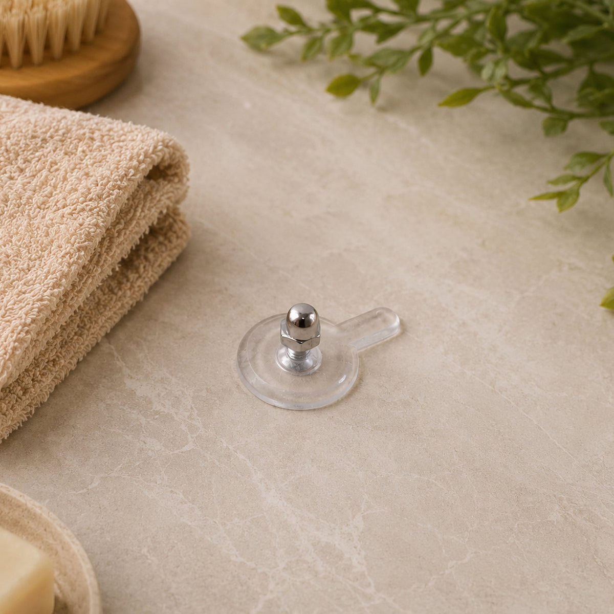 Transparent nail-free wall hook suitable for hanging keys and towels Main image