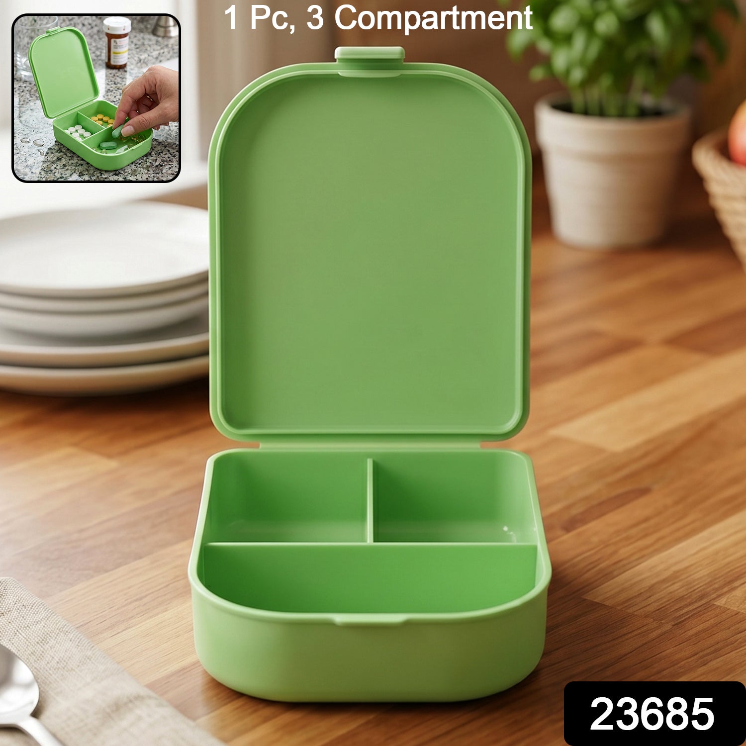 Pill Organizer Box – 3 Compartments for Easy Medication Management Secondary image