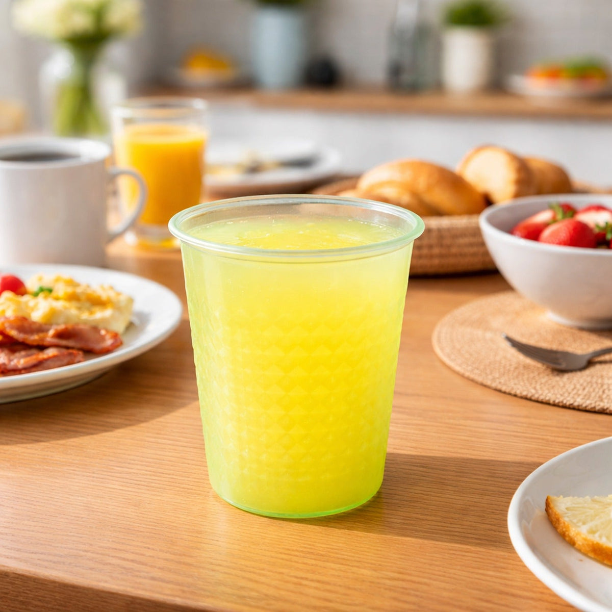 Reusable plastic drinking glass 200 ML with diamond texture in vibrant mix colors Main image