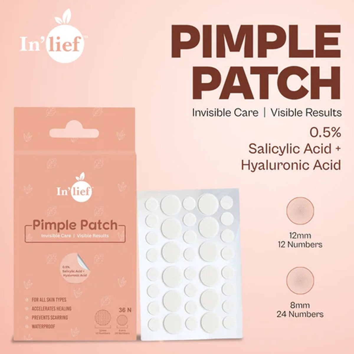 In'lief pimple patch set, acne care, discreet transparent patches Main image