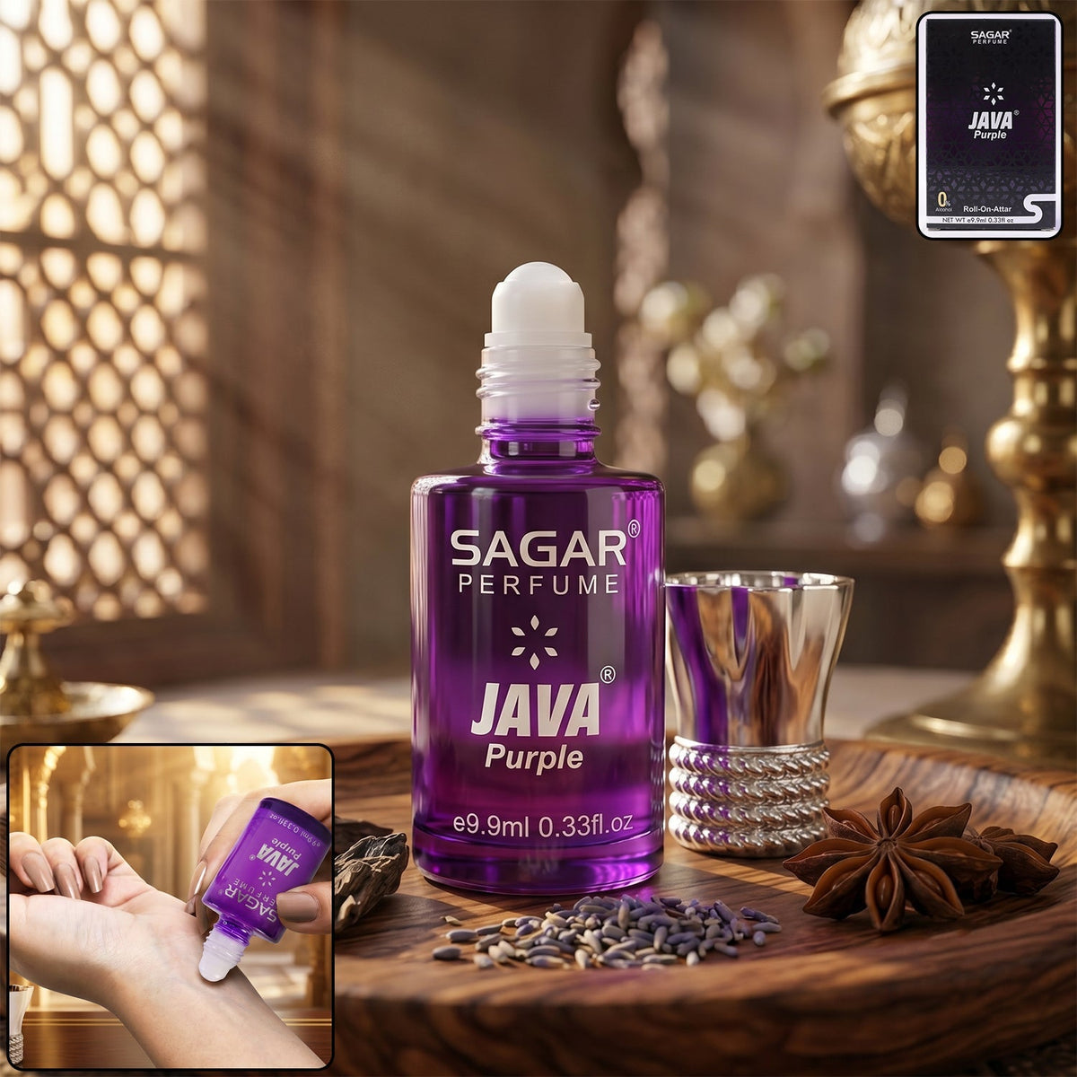 Java Purple roll on attar perfume oil in 9.9 ml bottle for men and women Main image