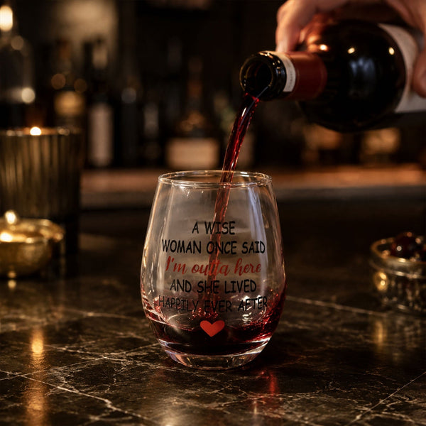 Stylish quote glass wine tumbler for daily beverages