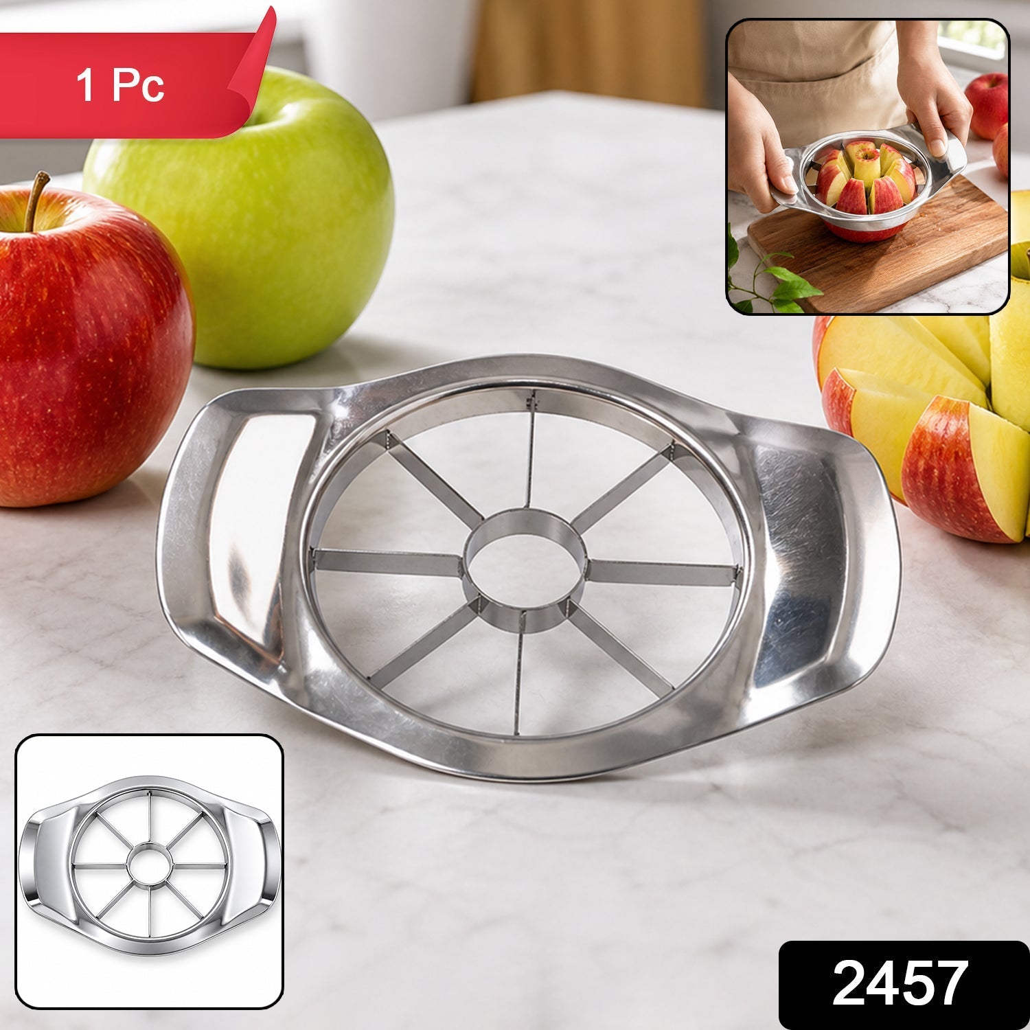 Apple Shape Stainless Steel Apple Slicer & Corer – Effortless Fruit Wedges Secondary image