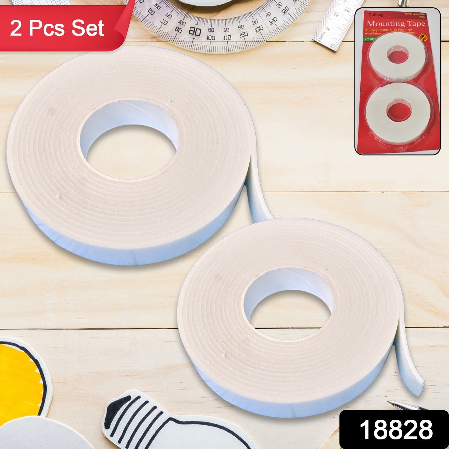 Double Sided Foam Mounting Tape – Strong Adhesive, 2 Pcs Set | TapeHub Secondary image